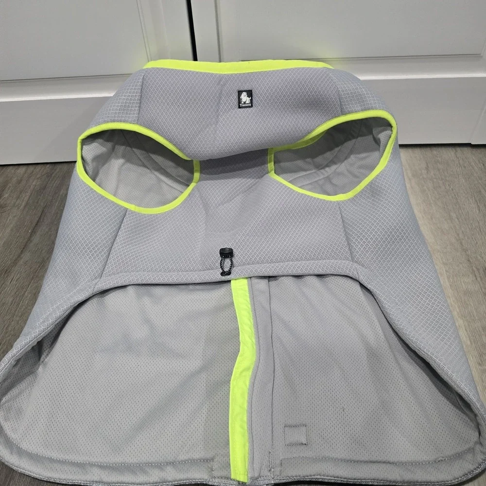 Truelove Dog Cooling Gray Reflective Vest Jacket Adjustable Zipper XXL 32.5-39.5